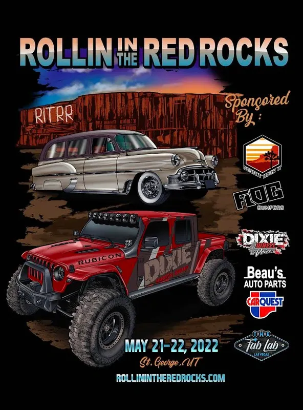 Rollin the Red Rocks poster with monster truck